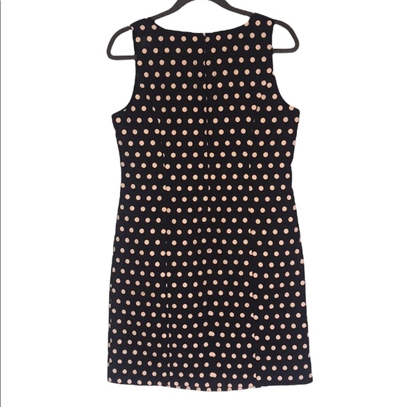 Ann Taylor petite 8P Black sheath dress with polka dots - Picture 3 of 8